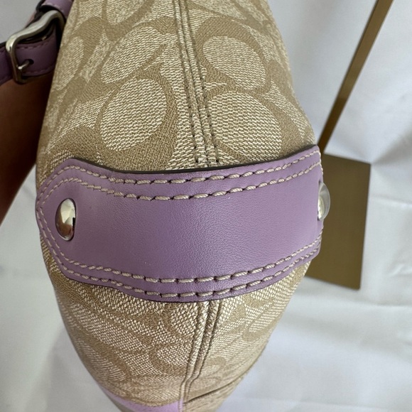 Authentic Coach Chelsea Signature canvas Hobo shoulder Two Way Bag - Picture 10 of 17